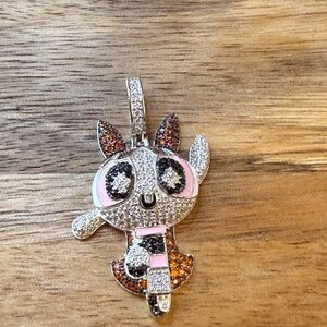 Sparkling Blossom Cartoon Character Pendant 925 Sterling Silver
